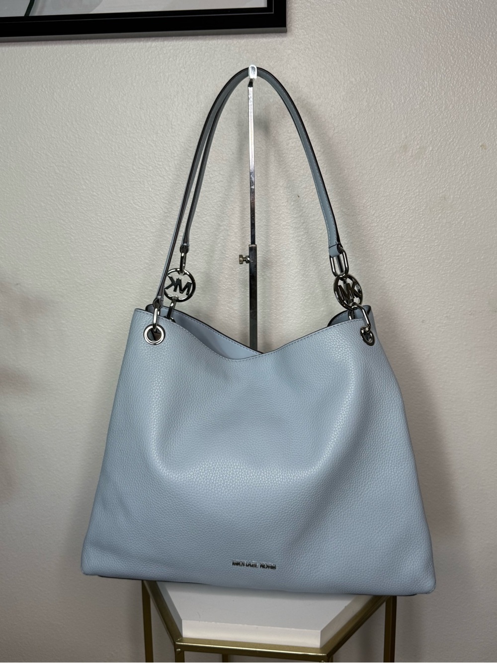 Michael Kors Christina Large Triple-Gusset Shoulder Tote – Pale Ocean Blue – NWT